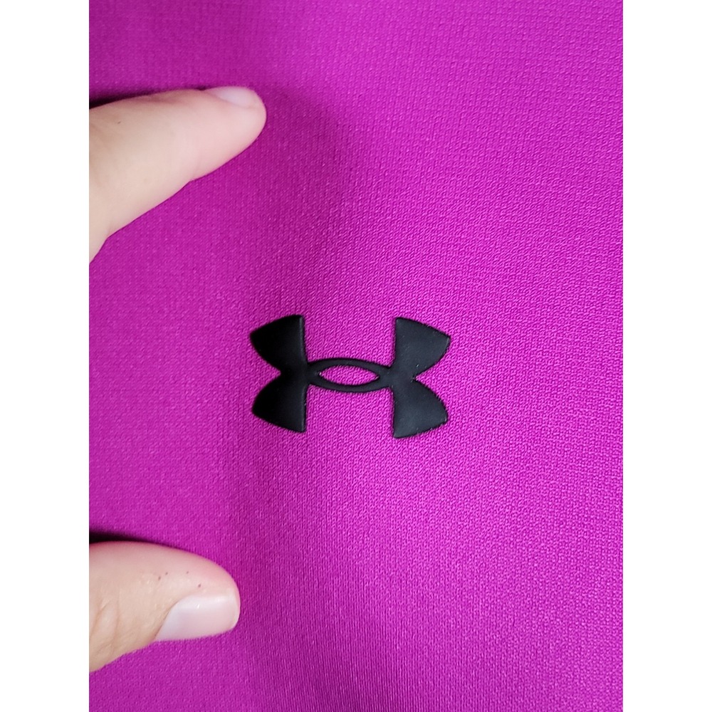 Under Armour Hoodie Sweatshirt Womens Medium Purple Loose Fit UA Fleece Pullover - Picture 5 of 13